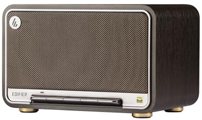 Edifier D32 Tabletop Wireless Speaker, Hi-Res Audio, LDAC, ALAC, 60W (RMS), 2.1 Acoustic Architecture, 11h Playtime, APP Control, Bluetooth 5.3, AirPlay2, USB-C and AUX Inputs, Black Walnut