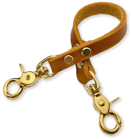 Sattelanfassriemen/Maria-Hilf-Riemen/Halteriemen aus Fettleder von Sjóli Design, Handmade (Cognac, Snap Messing)