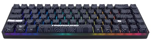 Higround BLACKICE Trailhead Clavier de jeu filaire USB 65 %, commutateurs linéaires TTC, RVB programmable, remplaçable à chaud, son crémeux profond, pré-lubrifié, 100 % anti-ghosting
