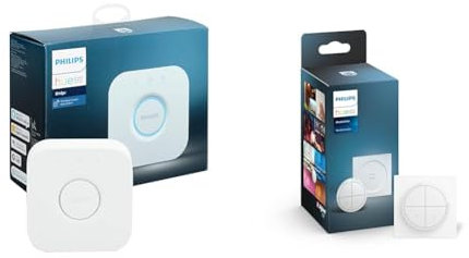 Philips Hue Bridge. Smart Home Automation Works with Alexa, Google Assistant and Apple Homekit. & Tap Dial Switch [White] Easy Smart Lighting Control. Indoor Home Lighting Automation
