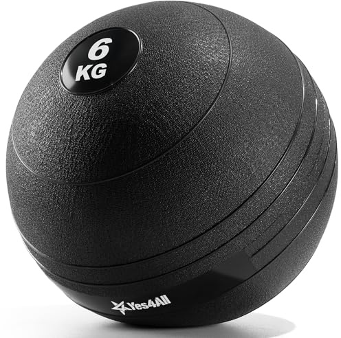 Yes4All Slam Ball - Smooth - KGs - 6KG, Schwarz