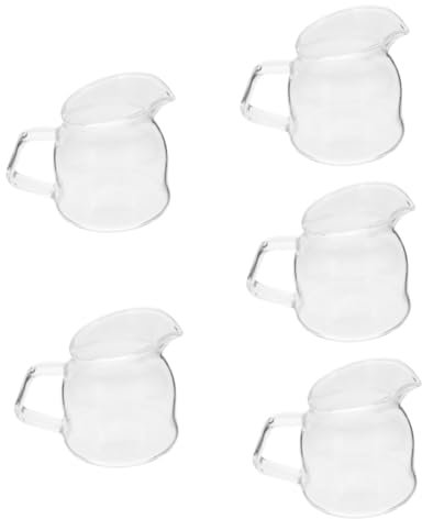 PRETYZOOM 5st Milchbecher Wasserkocher Milchkännchen Kaffeedose Tasse Kaffeebecher Saucenbehälter Transparenter Becher Trinkbecher Für Wasser Trinkbecher Für Milch Sahnekännchen Glas