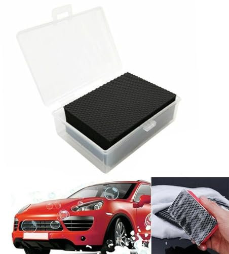 Car Clay Bar Pad Sponge Block Eraser Wax Polish Pad Tools 1pc with Box, Volcanic Mud Material, Convenient, for RETINA Piercing Shine, Package Includes Box
