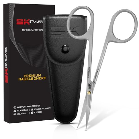 Nagelhautschere Fein gebogen 10,5 cm Professionelle Edelstahl Rostfrei Profi Scheren feine Schneide Hautschere Kombi Nagelschere Präzise Schneiden Wimpern & Augenbraun Pflege Schere