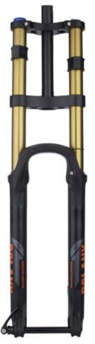 GEIRONV 27.5/29er Suspension Front Fork, Aluminum Alloy Double Shoulder Air Fork 180mm Travel 1-1/2 Thru Axle 15 * 110mm Rebound Adjust(Straight-gold,27.5inch)