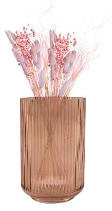 Point-Virgule Vaso in vetro, decorazione per la casa dal design elegante, moka, 10,5 x 17,5 cm