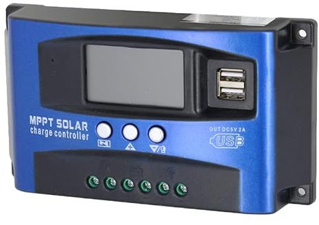Yoving Controlador de Carga Solar MPPT 100A 12V/24V Automático - Regulador Inteligente para Paneles Solares con LCD, Protección contra sobretensión, Compatible con Baterías Litio/AGM/Gel