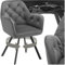tectake® Esszimmerstuhl drehbar mit Armlehne, Samtstoff Drehstuhl ergonomisch, Möbel für Wohnzimmer, Stühle für Dining Lounge, Office, als Schminkstuhl oder Schreibtischstuhl - anthrazit