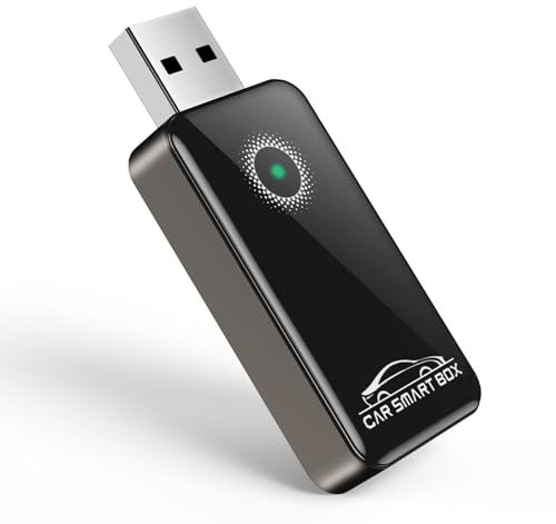 Adaptador CarPlay Inalámbrico para iPhone, Convierte Adaptador CarPlay con Cable a Inalámbrico, USB C/A Plug and Play Adaptador Inalámbrico CarPlay Compatible con iPhone iOS 10+ y Coches con CarPlay