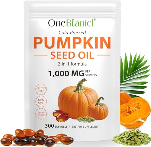 Pumpkin Seed Oil Capsules-Pumpkin Seed Oil for Hair Growth | Cold Pressed Essential Fatty Acids & Phytosterols | Supports Hair, Urinary,Bladder & Prostate Health (300PCS)