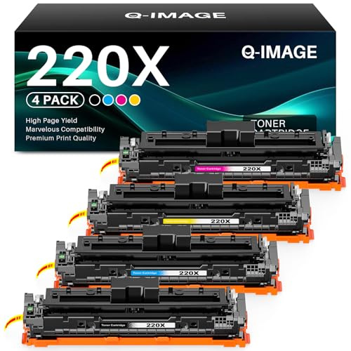 220X 220A Tonerkartusche (Mit Chip) Kompatibel für HP 220X 220A Toner | Kompatible mit HP Color für Laserjet Pro MFP 4302fdw 4302dw 4202dw 4202dn 4302fdn W2200A W2201A W2202A W2203A (4-Pack)