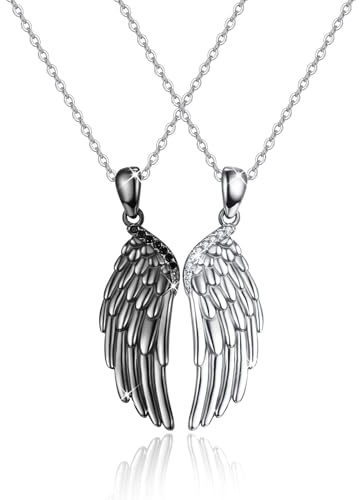 XIXLES Yin Yang Halskette 2 Sterling Silber Freundschaft Paare Halskette bester Freund Anhänger Halsketten Schmuck für Frauen Paar Liebhaber