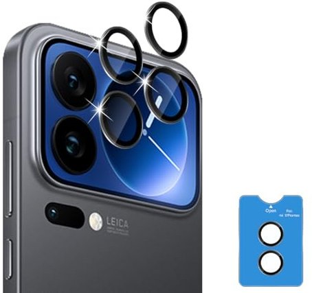 GEEMEE 2 Piezas para Xiaomi Mi 17 Pro Max 3D Protector de Lente de cámara, 9H Dureza Anti-Arañazos Anti-Caídas HD Film Anti-Rasguños Cristal Vidrio Templado Protector de Cámara