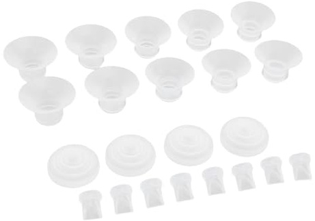 Fafeicy Breast Pump Replacement Parts, Breastpump Accessories Kit for Momcozy M5 22 Pieces 5 Flange Sizes 13-21mm with Duckbill Valves Membranes Food Grade Silicone No BPA