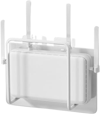Rechory Wifi Router Shelf - No Drill Heavy-Duty Space-Saving,Wifi Router Stand Modem Storage Rack | for Power Strip Electronics Power Strip Living Room Bedroom Study Home Office