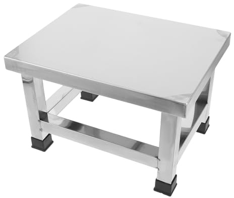 Ciieeo Tabouret en Acier Inoxydable 201 Petit Escabeau Antidérapant 31X24X20 CM Marchepied Multifonction Cuisine Salle de Bain et Usage Industriel Tabouret Robuste Facile à Nettoyer