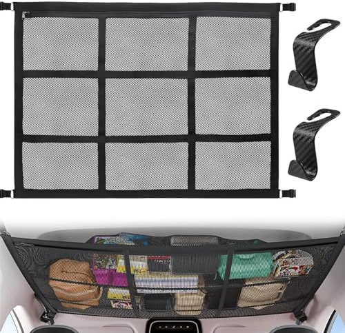 COEWUR 90×65cm Gepäcknetz Auto Autodach mit Reißverschluss für Wohnmobile