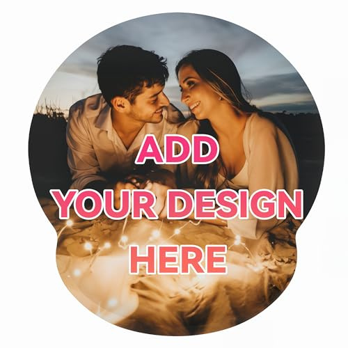 Custom Mouse Pad Wrist Support, Personalised Ergonomic Mouse Mat with Photo, Text, Logo, Design Your Own Mousepad No-Slip Base for Office Gaming (Style 1-rubber base)
