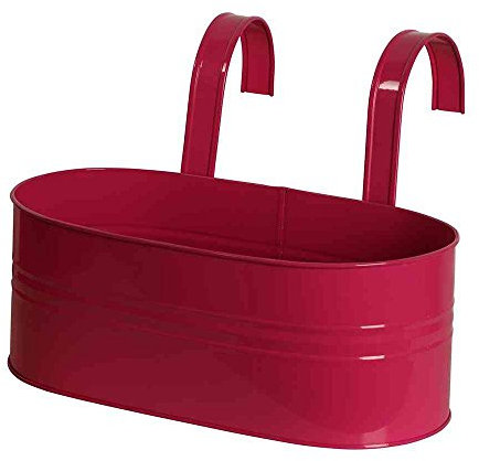 Siena Garden Blumenkasten oval, Pflanzkasten, Blumentopf, pink, inkl. Halter, 722630