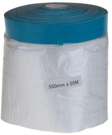 Abdeckfolie 30cm x 20m mit Gewebeklebeband UV stabil - Außen Abklebeband Folienklebeband Gewebe Masker Gewebeband Klebeband Abdeckband Malerfolie 300mm