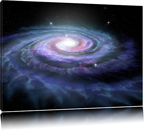 Pixxprint Sternenwirbel Galaxie, Größe: 100x70cm, Leinwandbild, fertig gespannt, Wandbild, Dekoration, Kunstdruck, kein Poster