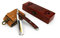 A.P. Donovan - Exzellentes 7/8 Rasiermesser mit Griff aus Mahagoni-Holz - inkl. Holzschatulle und Leder-Streichriemen zum Schärfen + abledern - Razor