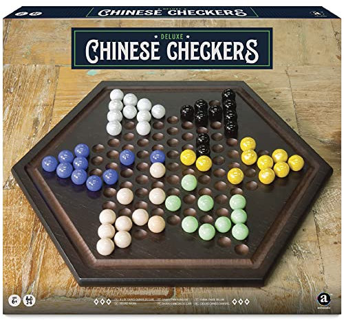 Ambassador - Dames Chinoises bois Collection Craftman - Deluxe - Plateau 33 x 29,2 cm - 60 boules de verre - 8+
