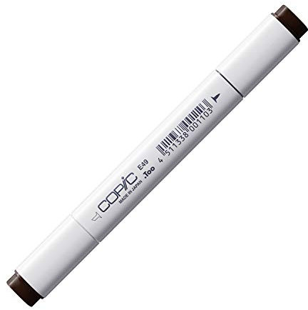 COPIC Classic Marker Typ E - 49, Dark Bark, professioneller Layoutmarker, mit einer breiten und einer feinen Spitze