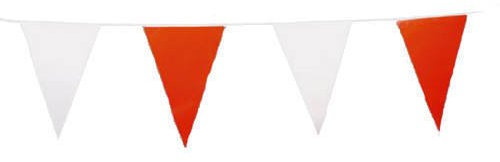 PARTY DISCOUNT Wimpelkette rot-weiß, 10 m
