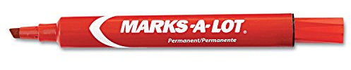Permanent Marker, Large Chisel Tip, Red, Dozen - Sold As 1 Dozen