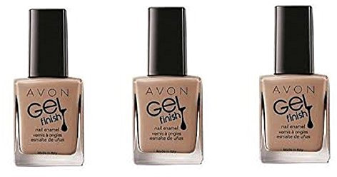 3 x Avon Gel Shine Nail Enamel ~ BARELY THERE 10ml