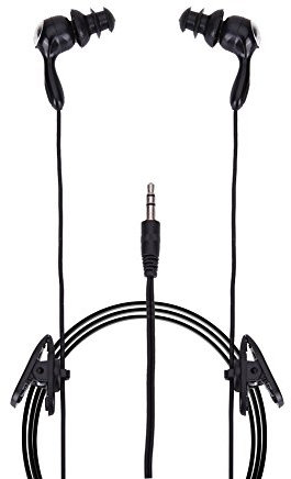 Amazingdeal365 3.5mm Deportes en la oreja Natación Impermeable Auricular Auricular Para iPhone MP3 (negro)