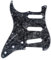Musiclily SSS 11 Löcher Strat Pickguard Gitarren Schlagbrett für Linkshänder Fender USA/Mexican Standard Stratocaster Modern Style,4 lagig Black Pearl