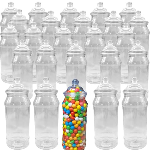 970ml Victorian Style Food Grade Plastic Sweet Jars - 5,10,15,20,25 Wedding, Party (25 Jars)