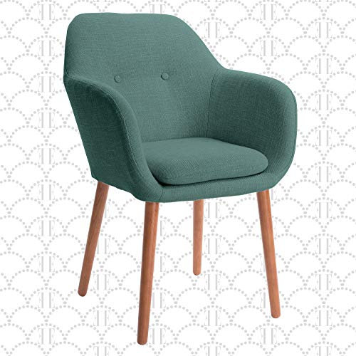 Elle Decor CHRROUTRQL01 Décor Roux Accent Stuhl, Türkis