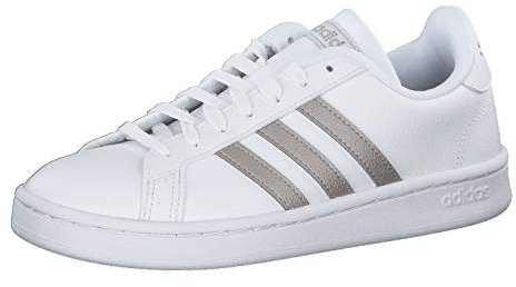 adidas Damen Grand Court Sneaker, Cloud White Platin Metallic Cloud White, 36 EU
