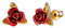 U7 Anello Aperto Donna Regolabile Charm di Fiore Rosa Rossa Foglia, Placcato Platino Oro 18k, Gioiello alla Moda, Colore Oro, Regalo Natale Compleanno, Inivia Confezione Scatola