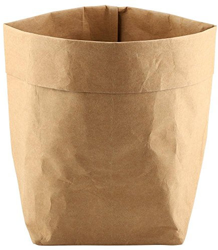 Aramox Kraftpapier Topf Behälter, Faltbare multifunktionale Aufbewahrungstasche für Garten/Home Container Blumentopf (braun)(25 * 25 * 40)