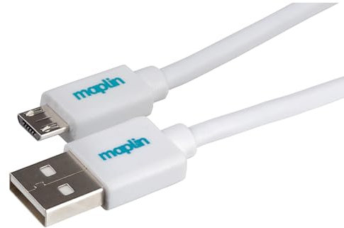 Maplin USB-A to Micro USB-B Cable White, 0.75m, Charging and Syncing, for Samsung Galaxy S7 S6 S5 J7 Edge Note 5, Huawei, Nexus, HTC, Sony, Kindle Fire, PS4 Controller, Cameras, Speakers etc