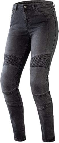 OZONE MOTO Agness II Lady Motorradjeans Damen | Aramidfaser Futter | Knie Protectoren Stufe 2 | Taschen für Hüft und Steißbeinprotektoren | Slim Fit