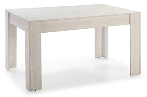 VS Venta-stock Mesa de Comedor Fija Kloe 140 cm (Largo) x 90 cm (Ancho) x 76 cm (Alto), Acabado Color Blanco