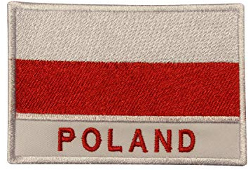 Polen Nationalflagge bestickt zum Aufbügeln oder Aufnähen, Abzeichen für Kleidung etc. 9 x 6 cm