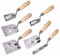 Toolty TLTY-S009 - Cazzuola per stucco in acciaio inox, cazzuola per intonacatura, 30, 50, 60, 80, 100, 120, 30 x 160 mm, per muratura e intonacatura, manico in legno, fai da te