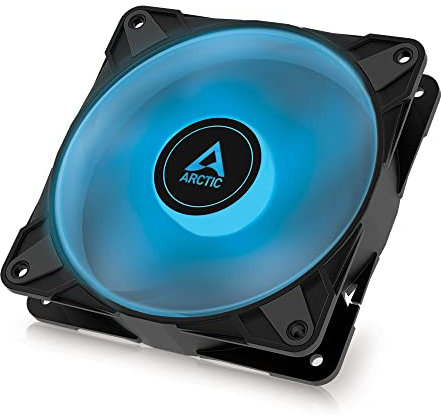 ARCTIC P12 PWM PST RGB - 120 mm PWM case fan optimized for static pressure, case fan, semi-passive: 200-2000 RPM, 12V 4 pin RGB LED, single fan - Black
