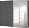Rauch Möbel Caracas Schrank Schwebetürenschrank, Grau metallic, Schwarz, 2-trg., inkl. Zubehörpaket Premium 2 Kleiderstangen, 6 Einlegeböden, 1 Hakenleiste, 1 Türdämpfer-Set, BxHxT 226x210x62 cm