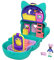 Polly Pocket GTM61 - Drehspaß-Schatulle Katze, zwei Spieloberflächen durch Umklappfunktion, Katzenfigur, Spielzeug ab 4 Jahren