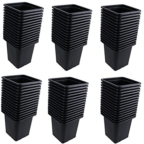 AB Tools Mini Plastic Plant Flower Seeds Pots Pot 7cm Square Garden Trays 90pcs