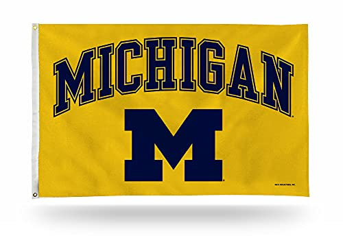 Rico Industries NCAA Michigan Wolverines Bogenflagge, 90 x 150 cm, einseitig – für drinnen und draußen – Heimdekoration