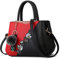 VARLIVOO Donna Borsa Mano Borse a Spalla Fiori Modello Con Tracolla Regolabile Borsa Tote Decorazione con Pompon Scuola College Viaggiare Impermeabile PU Pelle