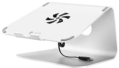 JYB AYSMG SOPI ZJ-001 Classic Style Aluminum Cooling Stand with Cool Fan for Laptop, Suitable for Mac Air, Mac Pro, iPad, and Other Laptops (Silver) (Color : Silver)